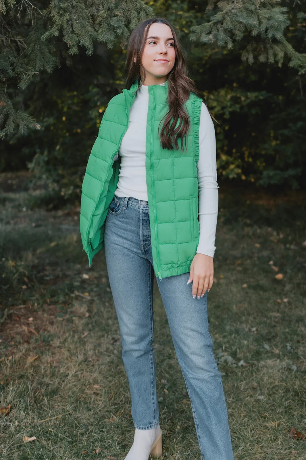 The Ryker Puffer Vest - Kelly Green