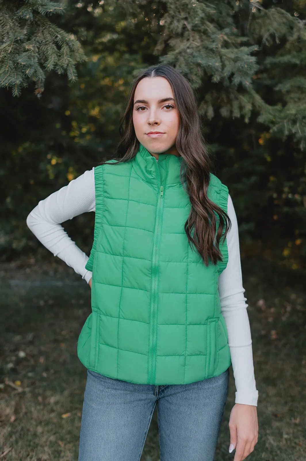 The Ryker Puffer Vest - Kelly Green