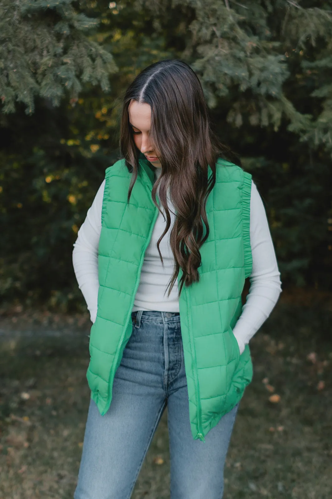 The Ryker Puffer Vest - Kelly Green