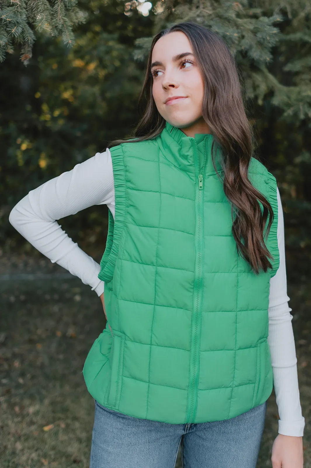 The Ryker Puffer Vest - Kelly Green