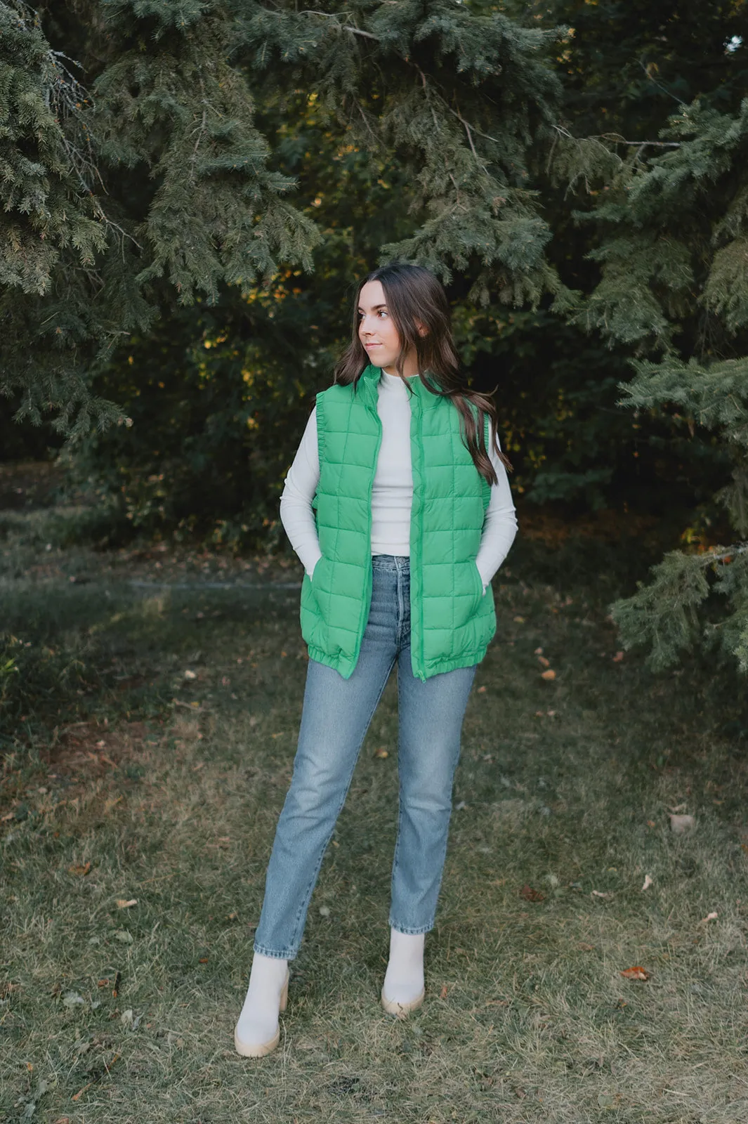 The Ryker Puffer Vest - Kelly Green