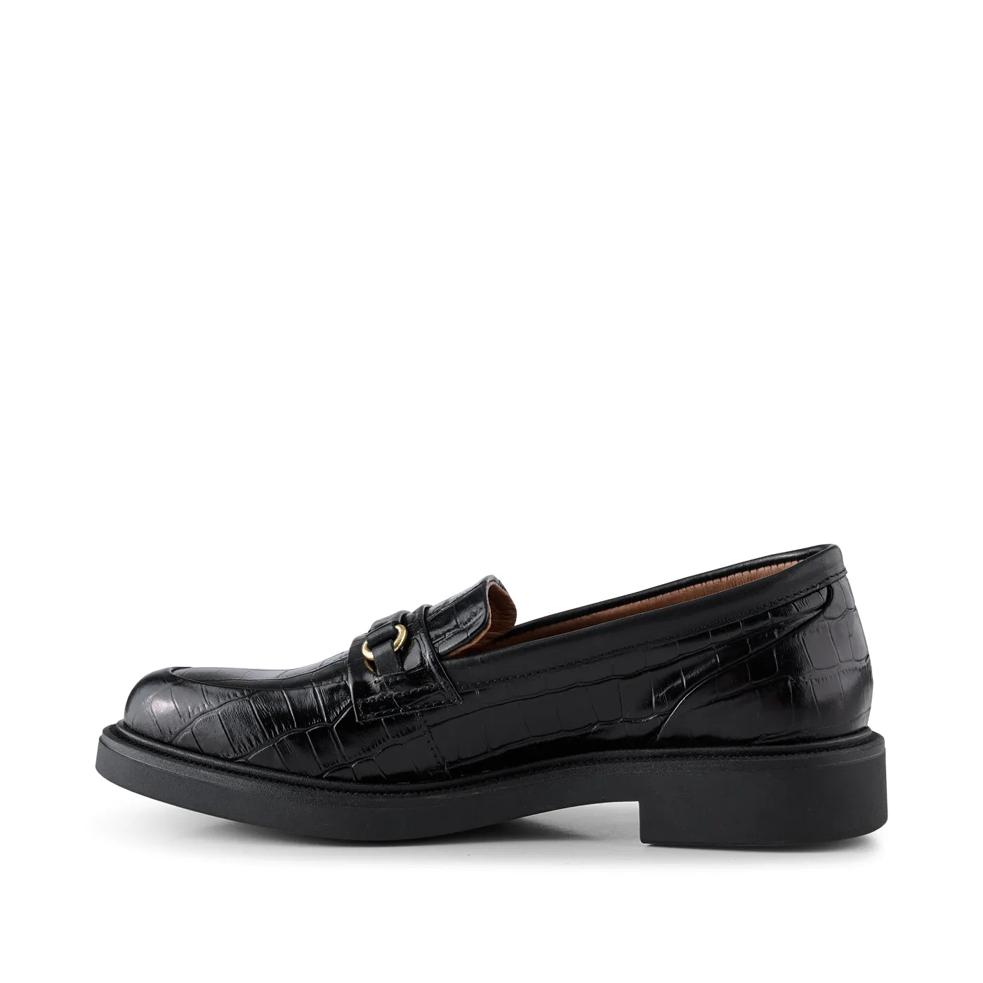 Thyra loafer leather - BLACK CROCO