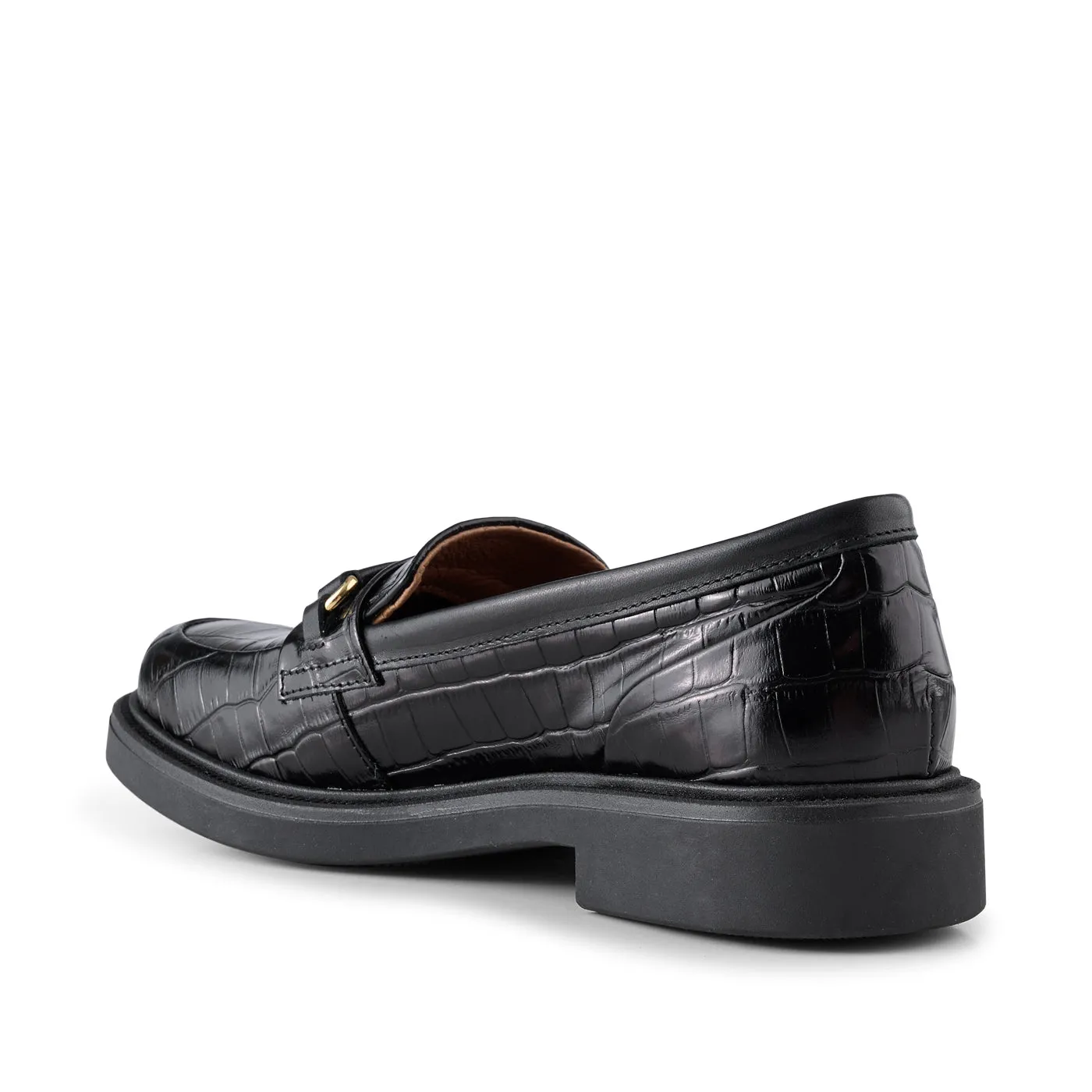 Thyra loafer leather - BLACK CROCO