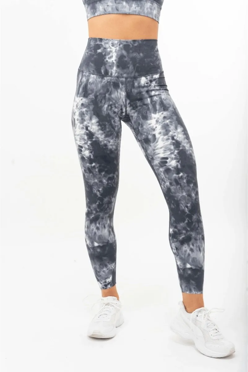 Tie Dye Leggings - White Grey