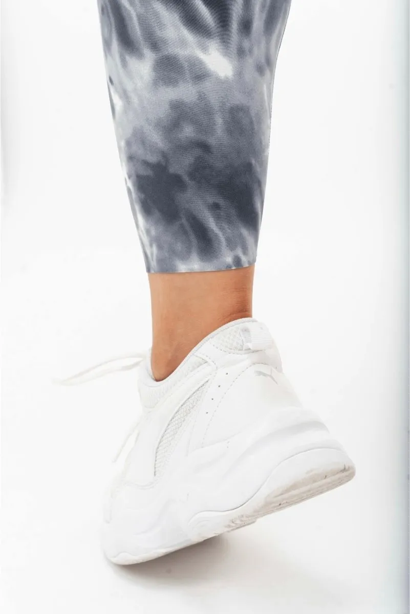 Tie Dye Leggings - White Grey