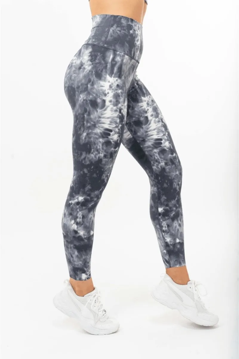 Tie Dye Leggings - White Grey