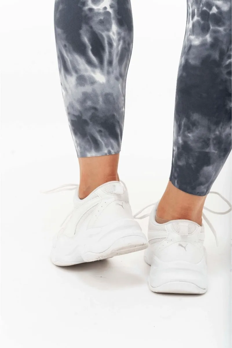 Tie Dye Leggings - White Grey