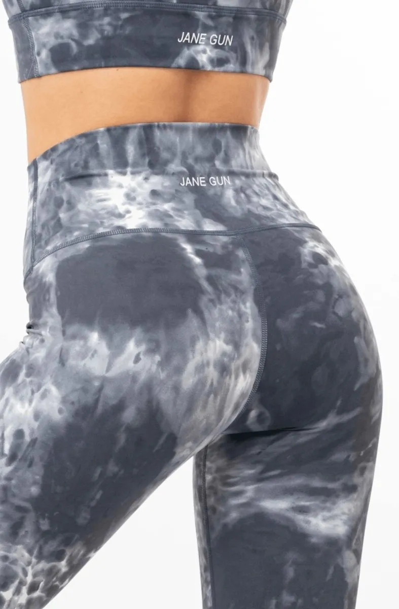 Tie Dye Leggings - White Grey