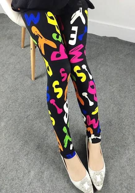 TOIVOTUKSIA Women Leggings Pantalones Black Milk Print Leggings Summer Style Soft Skin Material Nine Women Leggins