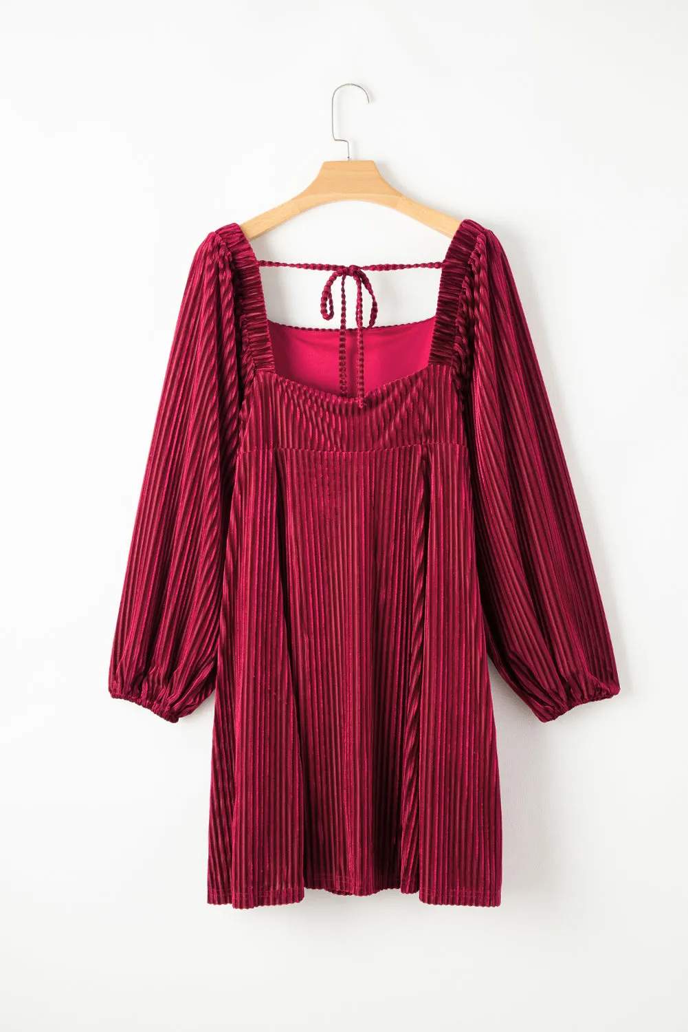 Velvet Square Neck Babydoll Dress