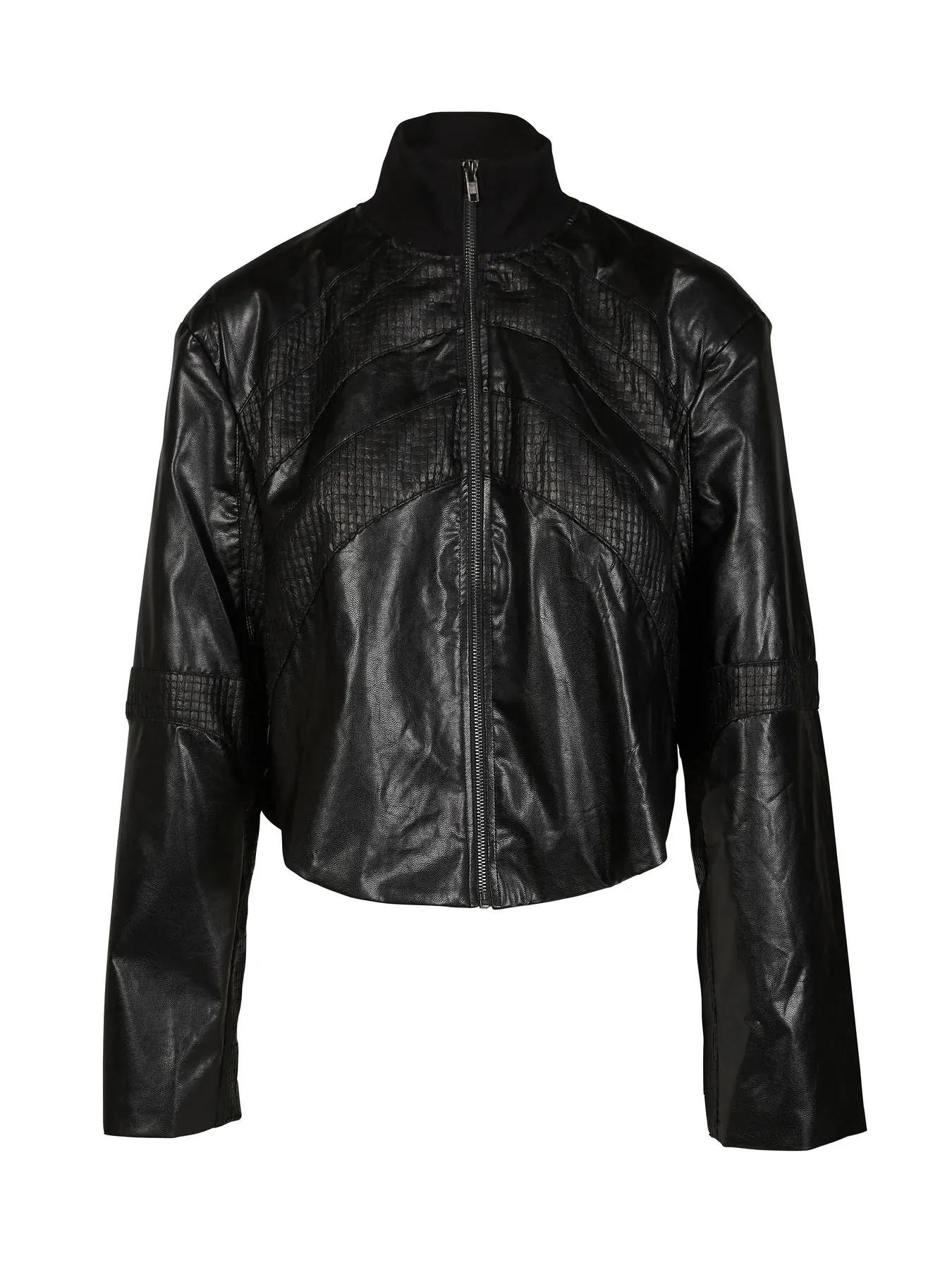 Vina Textured Panel Vegan Jacket - Black