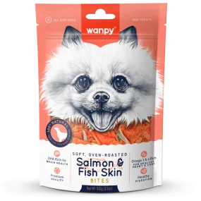 Wanpy Dog Soft Oven-Roasted Salmon & Fish Skin Bites 100g