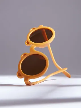 Westside Accessories Mustard Teddy Ear Round Frame Sunglasses