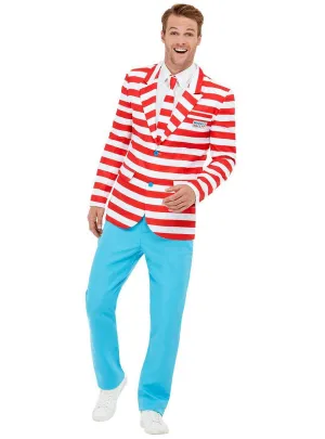 Where's Wally Deluxe Stand Out Suit Mens Costume