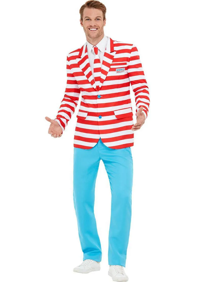 Where's Wally Deluxe Stand Out Suit Mens Costume