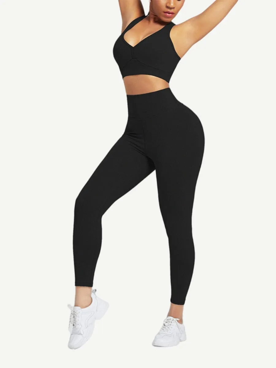 Wholesale Racerback High Waist Pockets Sports Suit Breathable