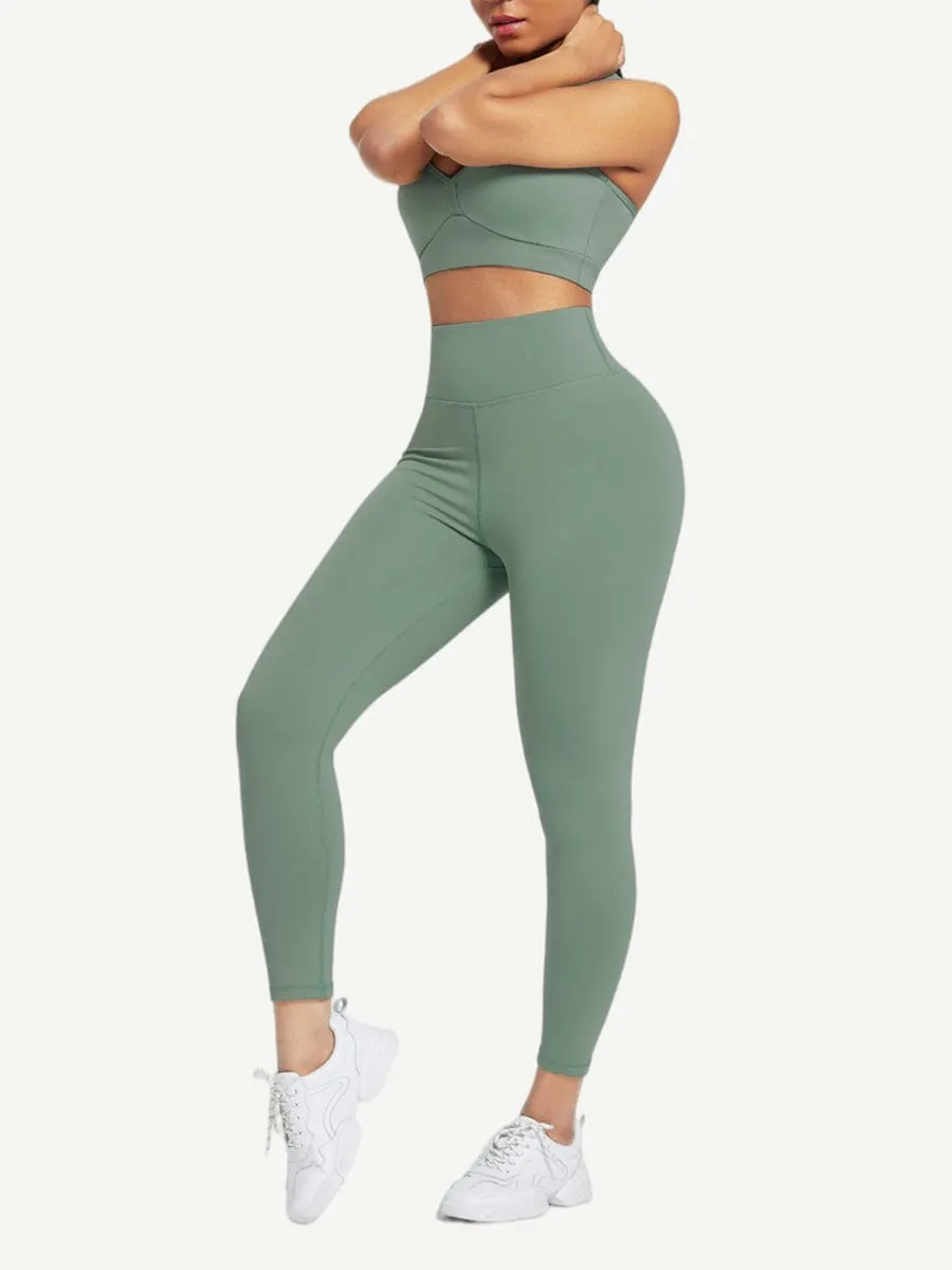 Wholesale Racerback High Waist Pockets Sports Suit Breathable