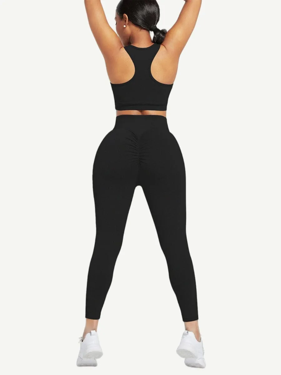 Wholesale Racerback High Waist Pockets Sports Suit Breathable