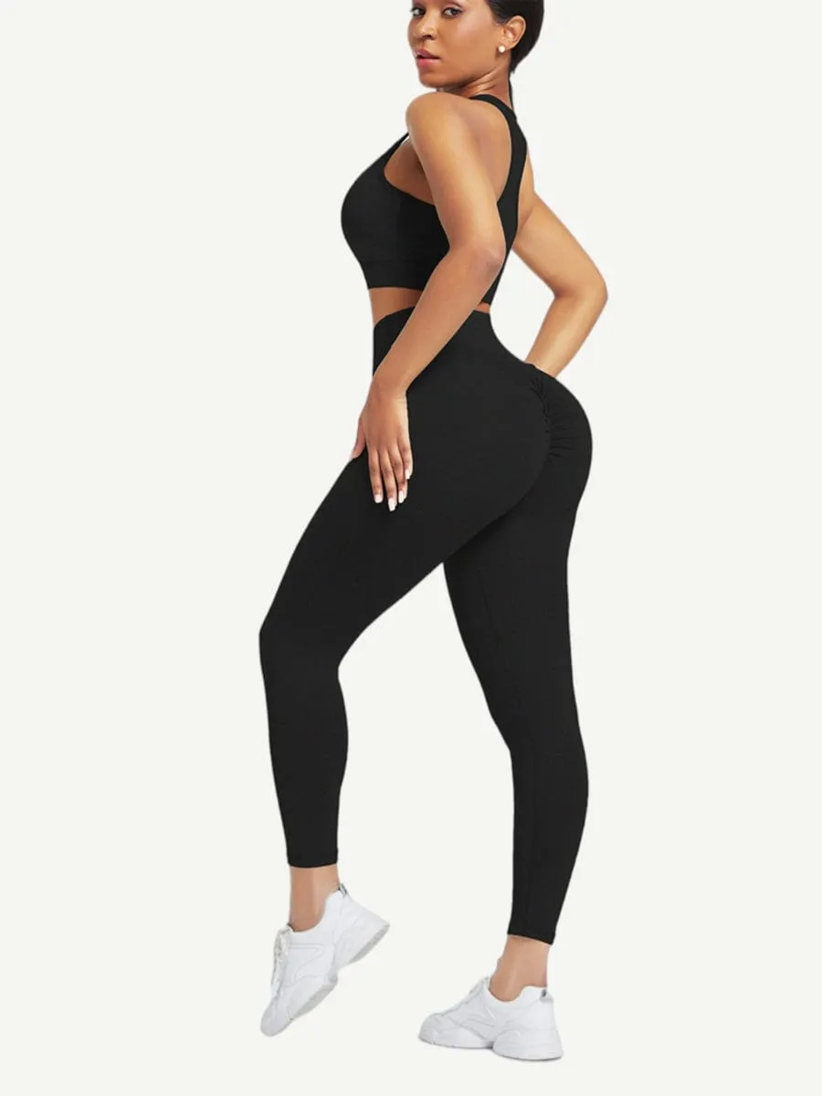 Wholesale Racerback High Waist Pockets Sports Suit Breathable