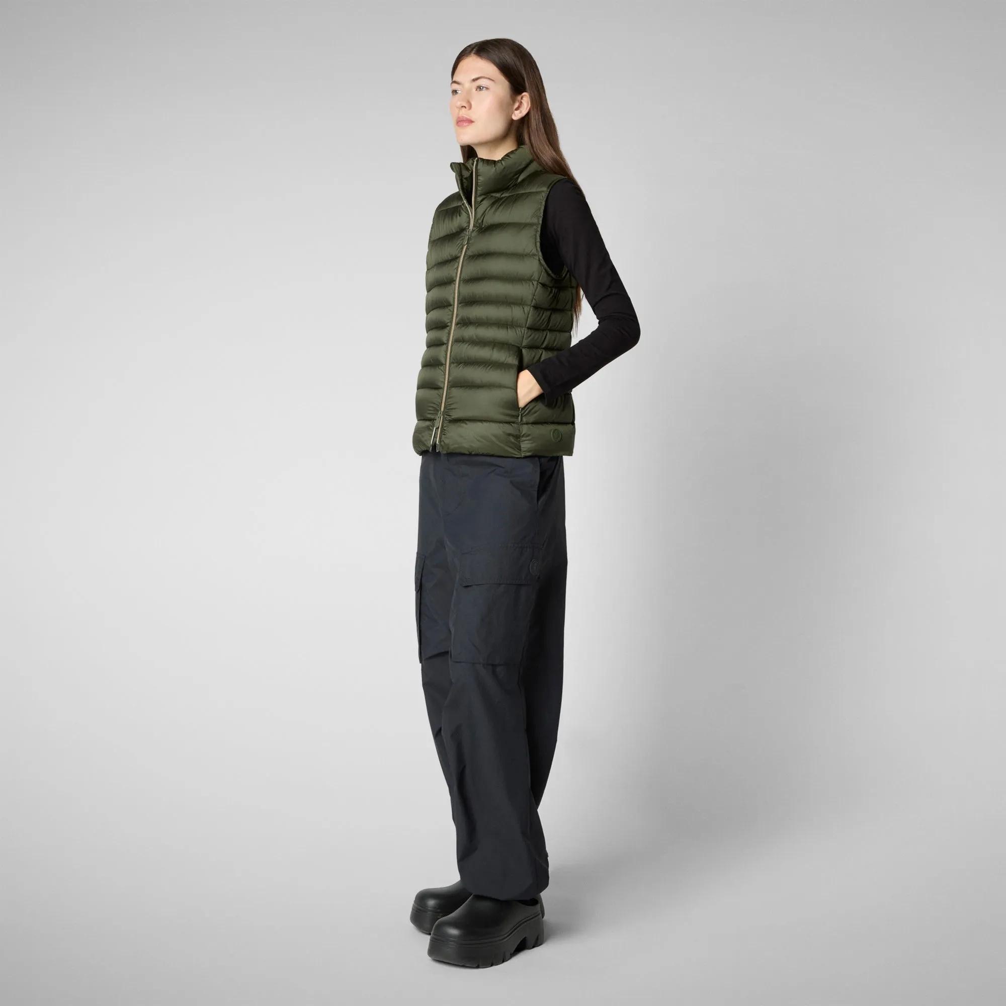 Women's Animal free Puffer Vest Lynn in pine green