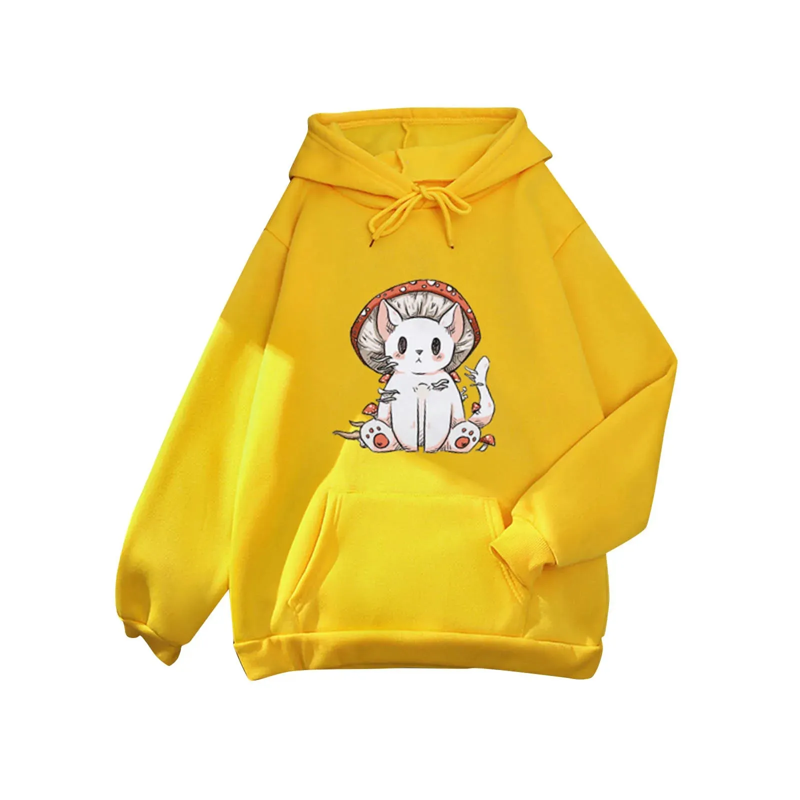 Women's Fashion Casual Fun Print Hooded Sweatshirt Loose Sports Tops Pullover