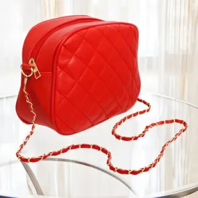 Women's Quilted Style Red Crossbody Bag: Enduring Appeal