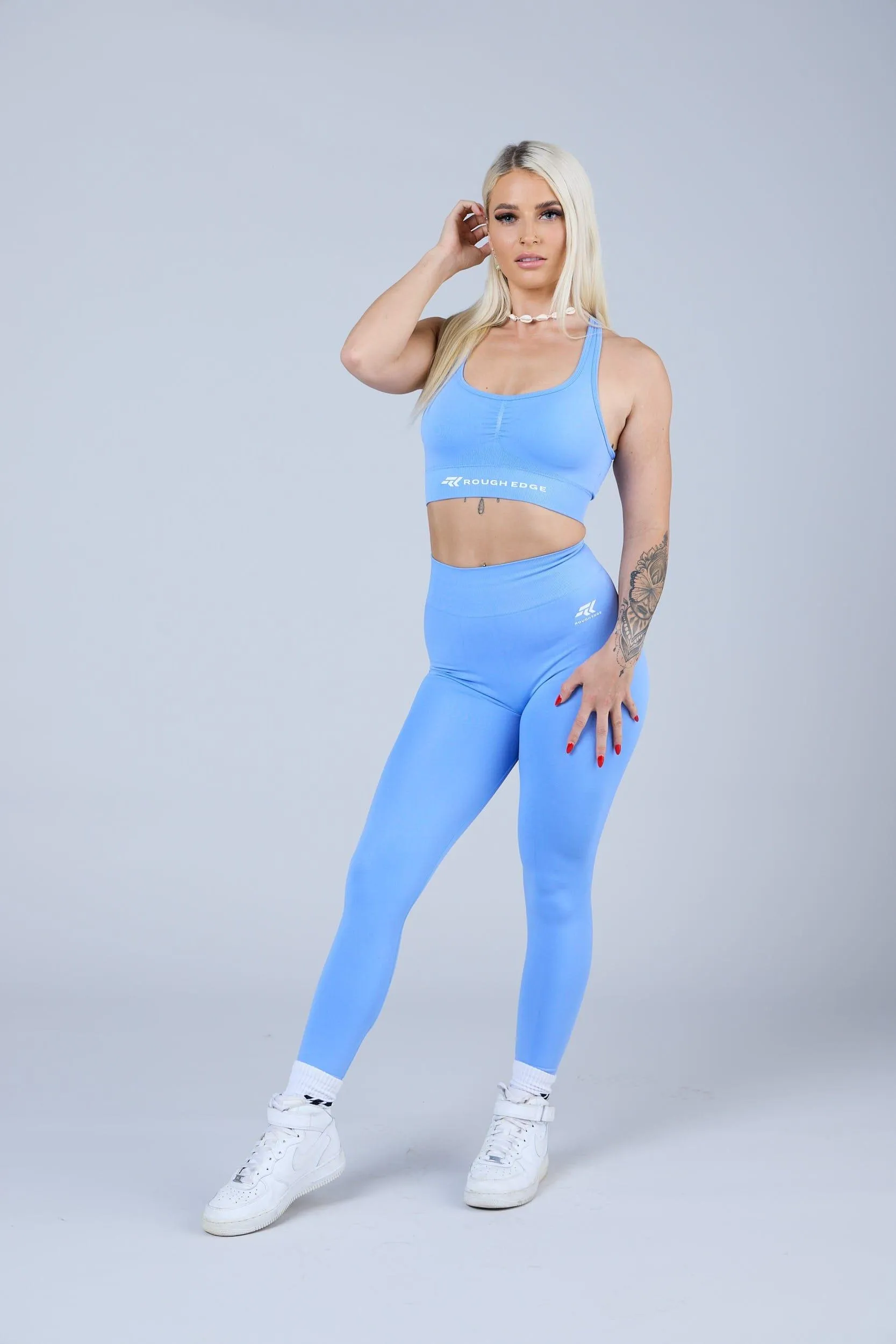 Womens Wrinkle© Sports Leggings Sky Blue