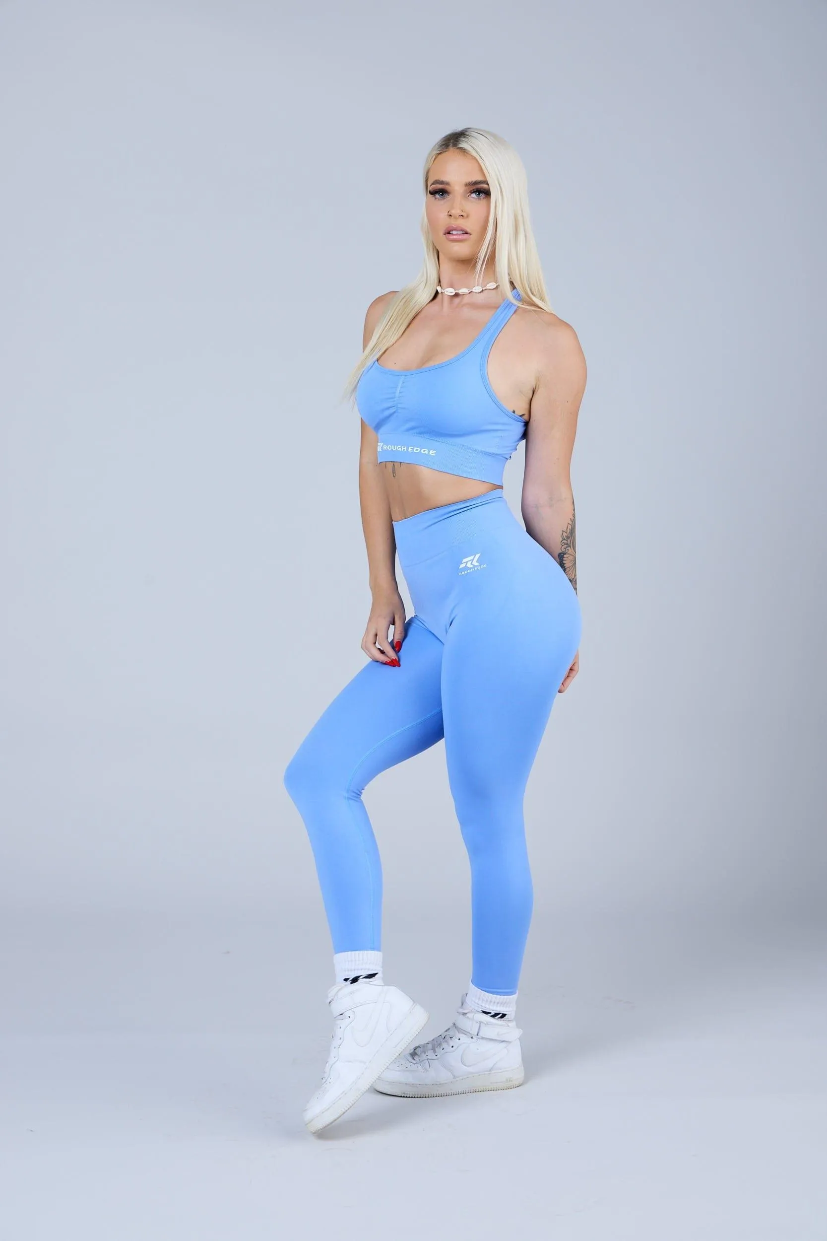 Womens Wrinkle© Sports Leggings Sky Blue