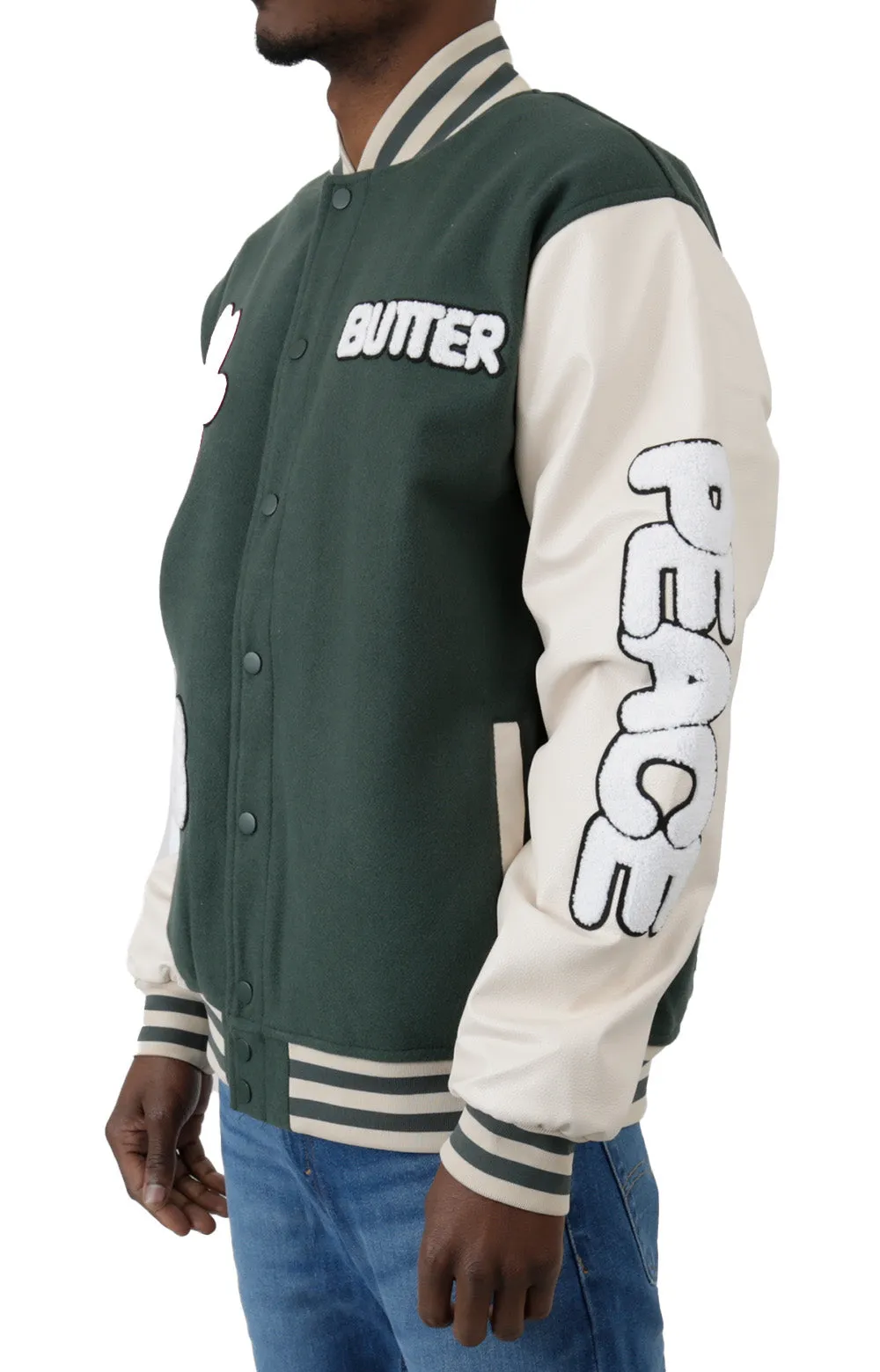 World Peace Varsity Jacket - Forest Green