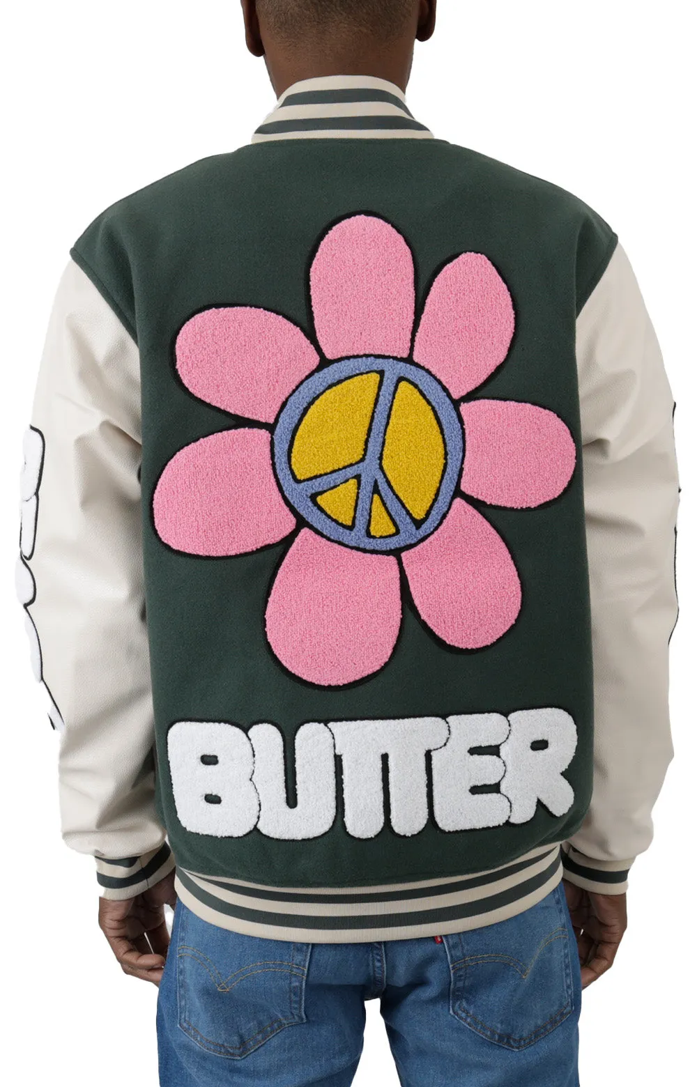 World Peace Varsity Jacket - Forest Green