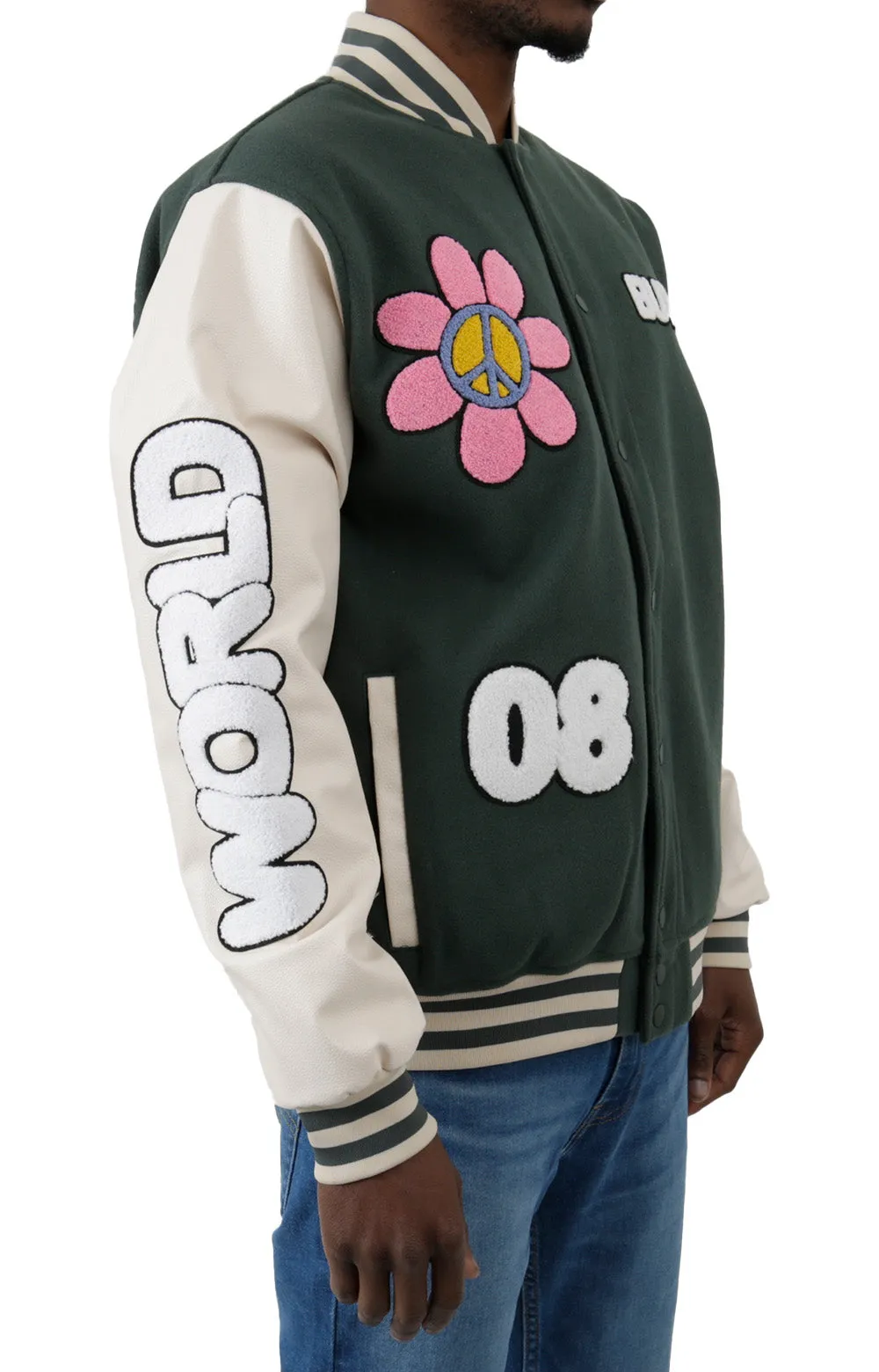 World Peace Varsity Jacket - Forest Green