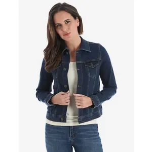 Wrangler Ladies Classic Fit Denim Jacket in Dark Denim - LWJ370D